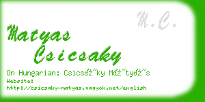 matyas csicsaky business card